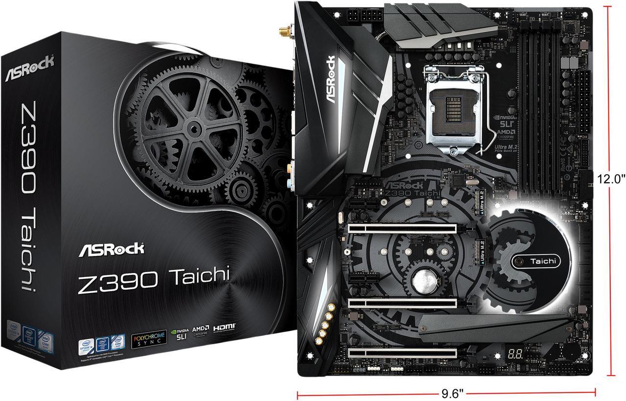 Alt view image 10 of 10 - ASRock Z390 Taichi LGA 1151 (300 Series) Intel Z390 SATA 6Gb/s ATX Intel Motherboard