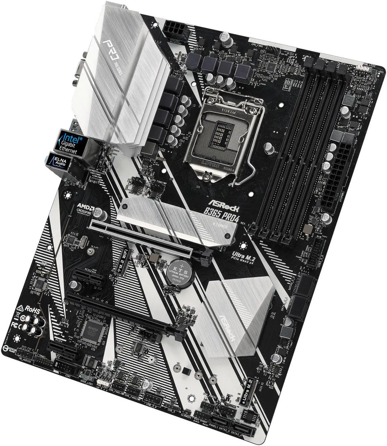 Alt view image 3 of 8 - ASRock B365 Pro4 LGA 1151 (300 Series) Intel B365 ATX Intel Motherboard