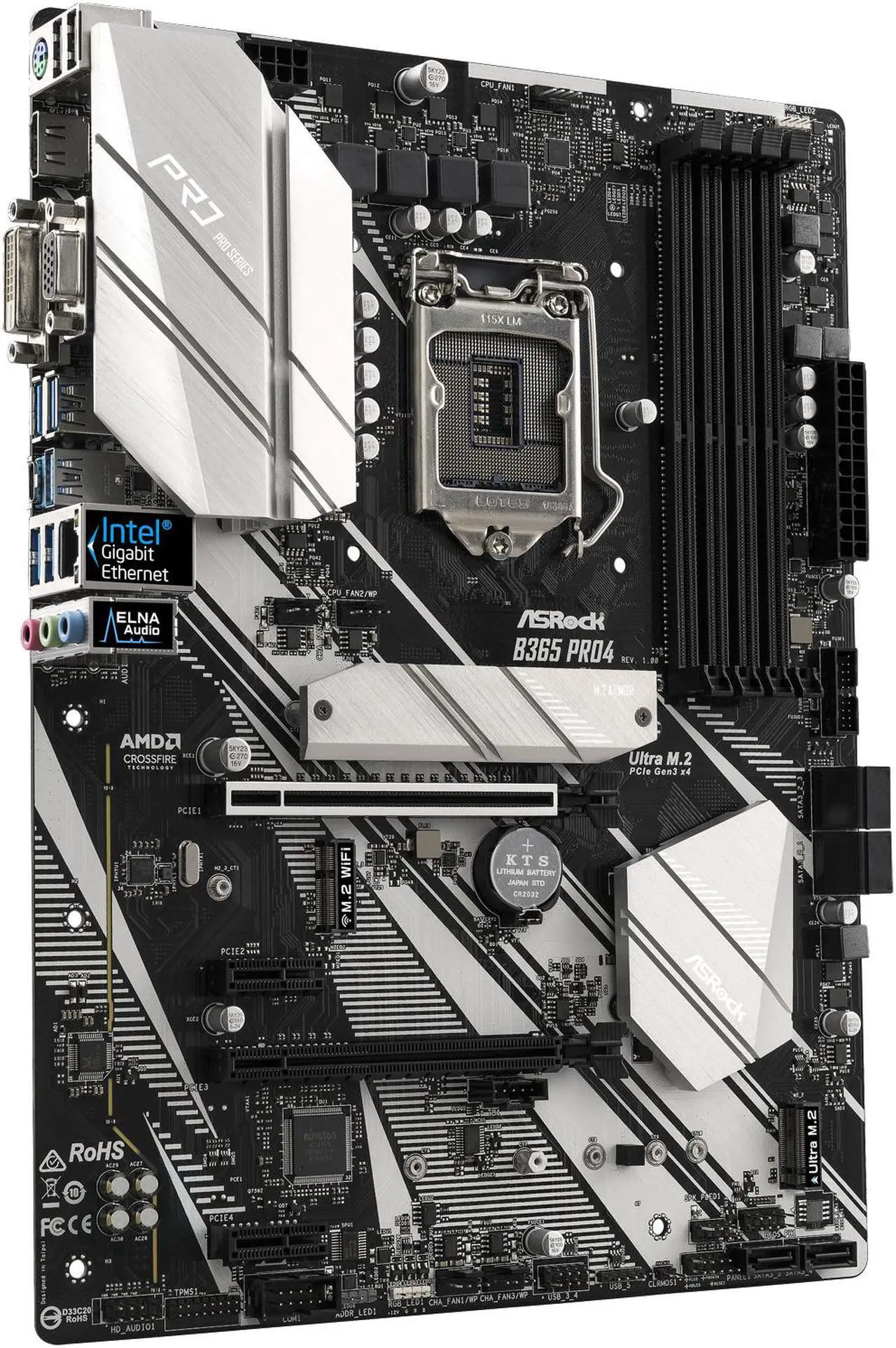 Alt view image 4 of 8 - ASRock B365 Pro4 LGA 1151 (300 Series) Intel B365 ATX Intel Motherboard