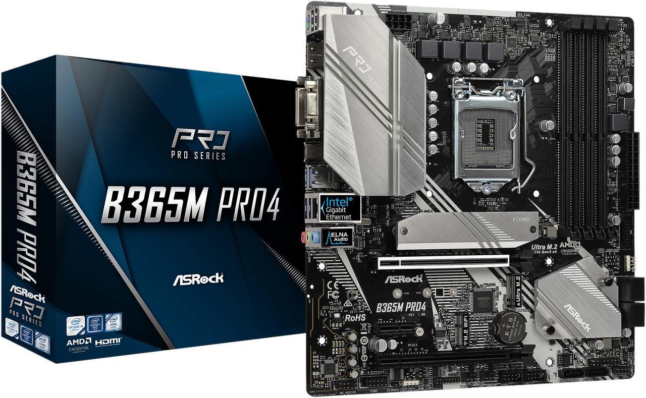 Alt view image 8 of 8 - ASRock B365M Pro4 LGA 1151 (300 Series) Intel B365 Micro ATX Intel Motherboard