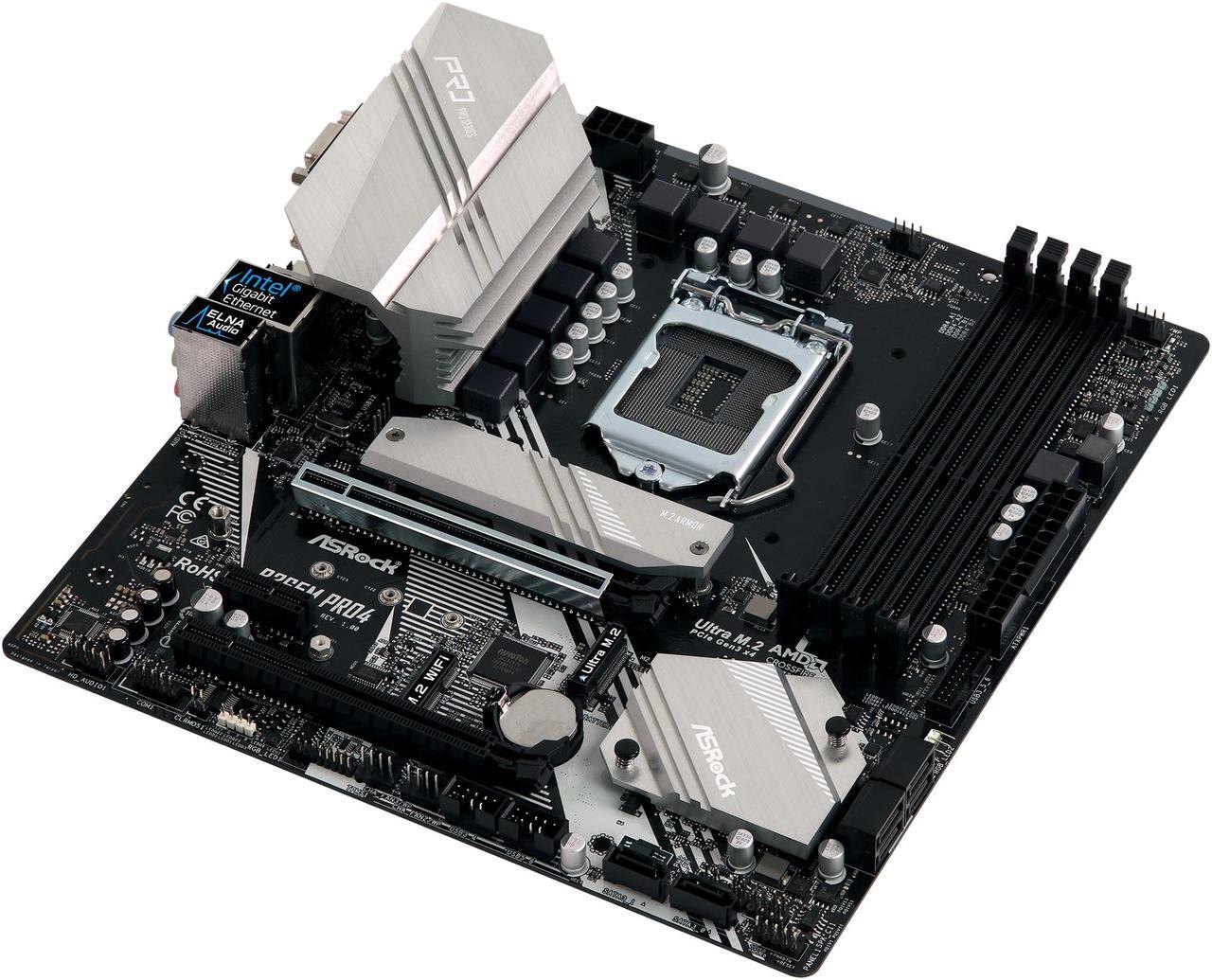 Alt view image 4 of 8 - ASRock B365M Pro4 LGA 1151 (300 Series) Intel B365 Micro ATX Intel Motherboard