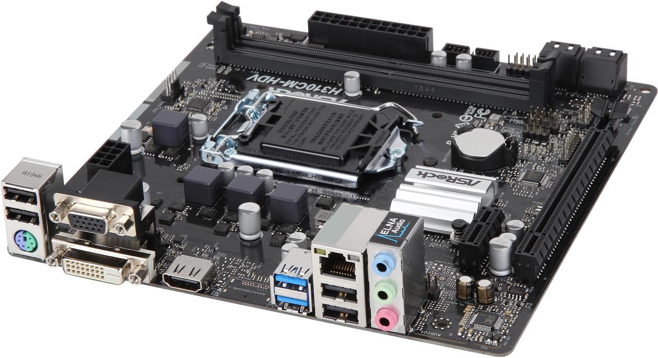 ASRock H310CM-HDV LGA 1151 (300 Series) Intel H310 HDMI SATA 6Gb/s USB 3.1 Micro ATX Intel Motherboard