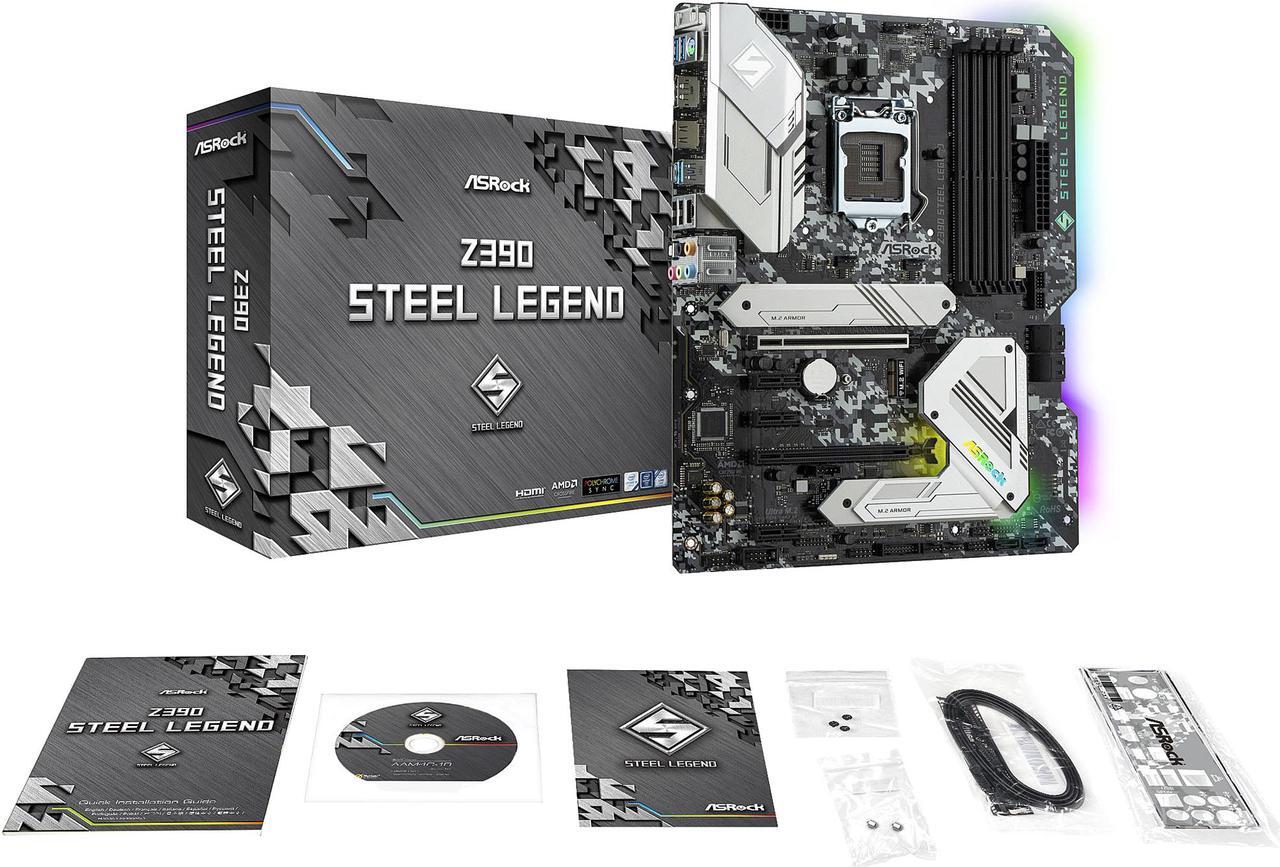 Alt view image 8 of 10 - ASRock Z390 STEEL LEGEND LGA 1151 (300 Series) Intel Z390 ATX Intel Motherboard