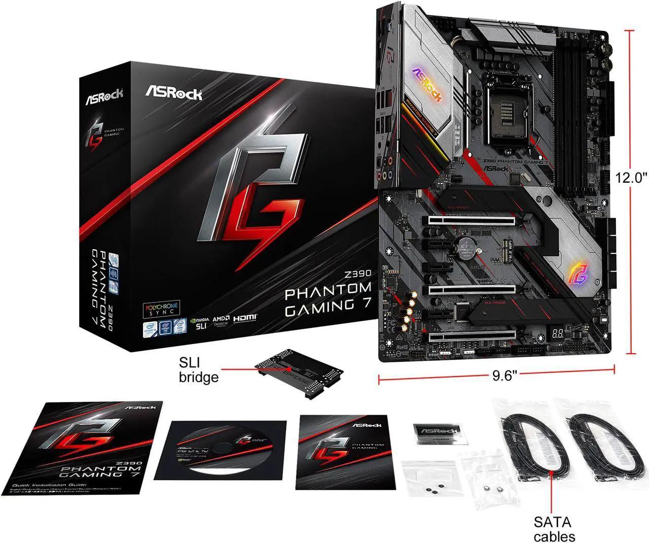 Alt view image 10 of 10 - ASRock Z390 PHANTOM GAMING 7 LGA 1151 (300 Series) Intel Z390 ATX Intel Motherboard