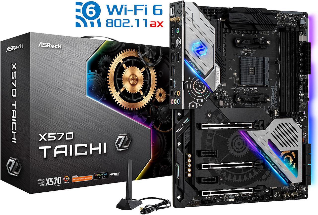 Alt view image 7 of 8 - ASRock X570 TAICHI AM4 AMD X570 SATA 6Gb/s ATX AMD Motherboard