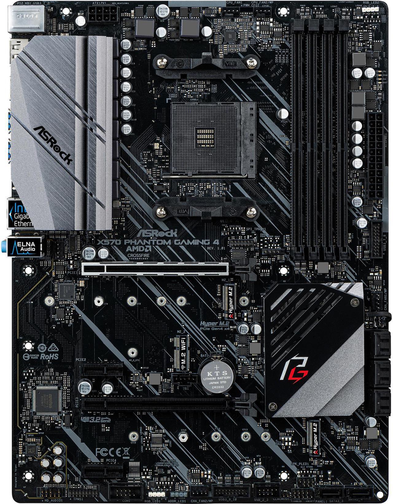 Main image of ASRock X570 PHANTOM GAMING 4 AM4 AMD X570 SATA 6Gb/s ATX AMD Motherboard