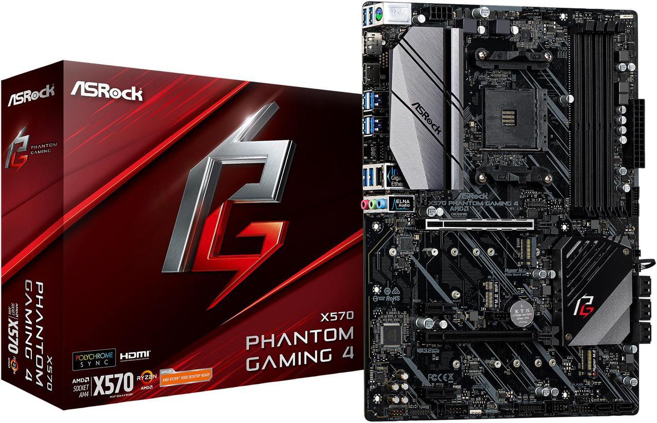 Alt view image 8 of 9 - ASRock X570 PHANTOM GAMING 4 AM4 AMD X570 SATA 6Gb/s ATX AMD Motherboard
