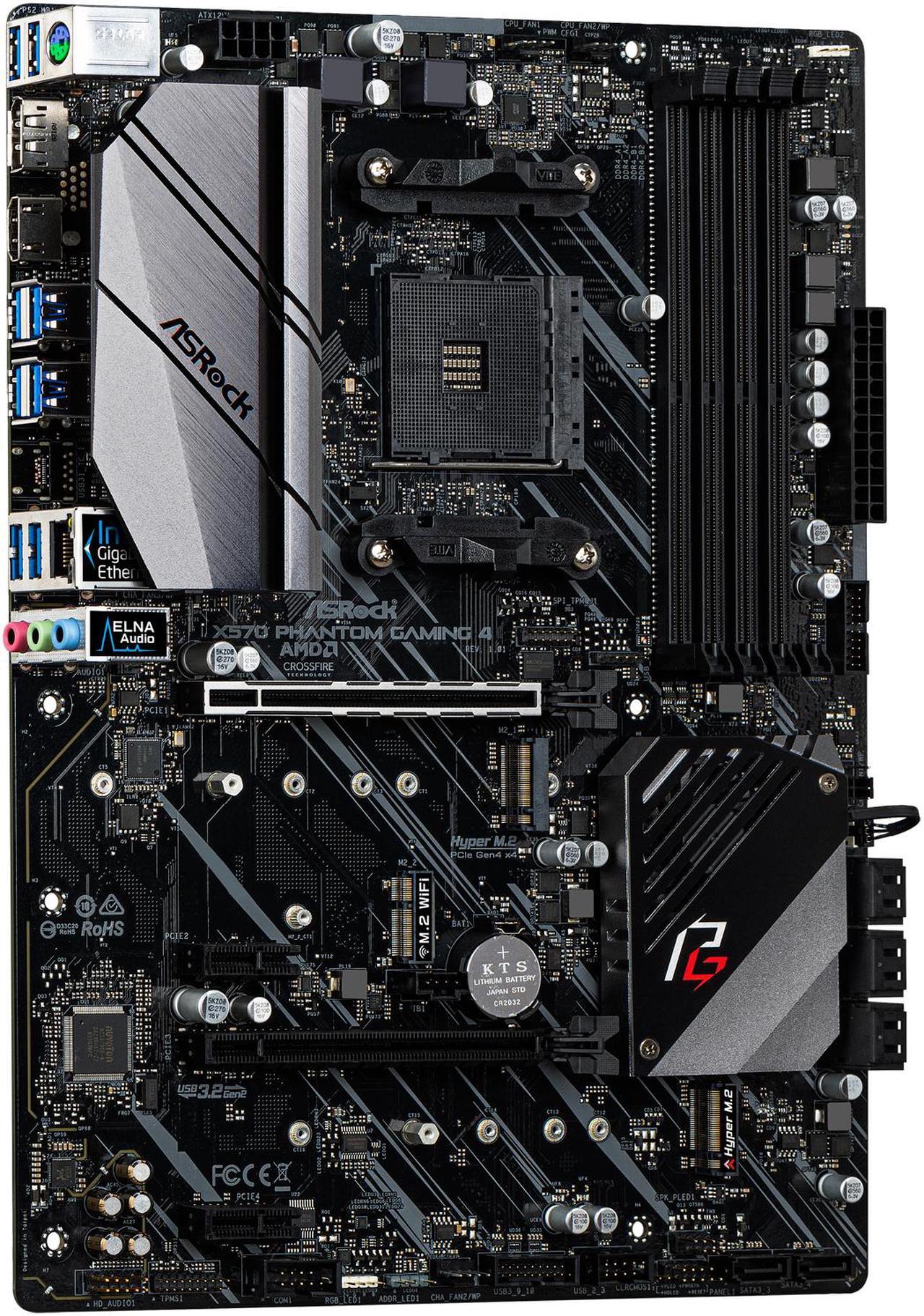 Alt view image 3 of 9 - ASRock X570 PHANTOM GAMING 4 AM4 AMD X570 SATA 6Gb/s ATX AMD Motherboard