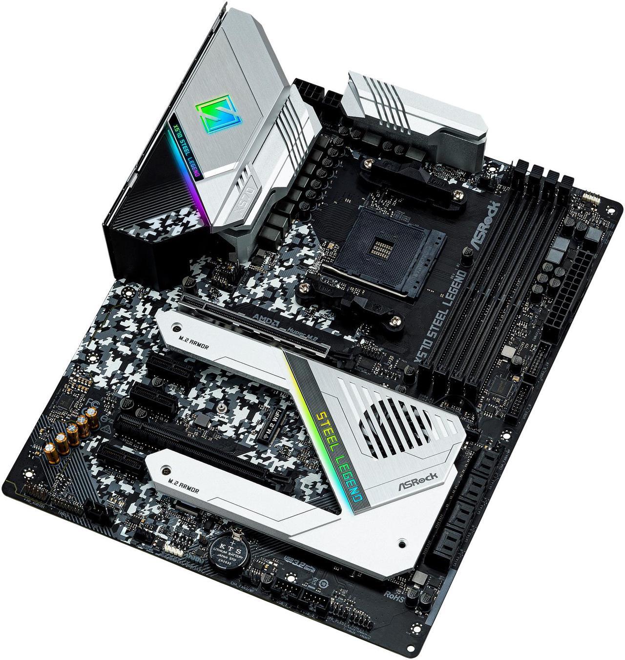 Alt view image 4 of 10 - ASRock X570 STEEL LEGEND AM4 AMD X570 SATA 6Gb/s ATX AMD Motherboard