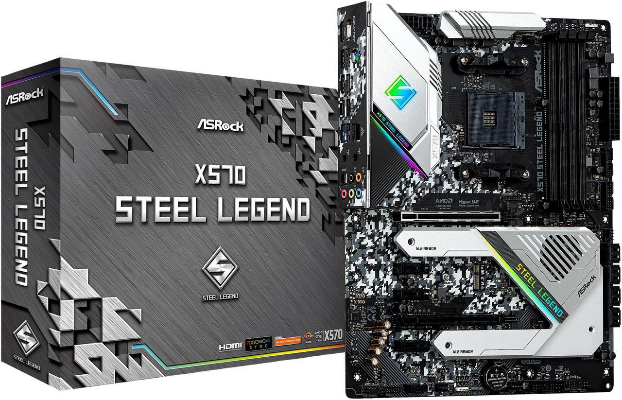 Alt view image 10 of 10 - ASRock X570 STEEL LEGEND AM4 AMD X570 SATA 6Gb/s ATX AMD Motherboard