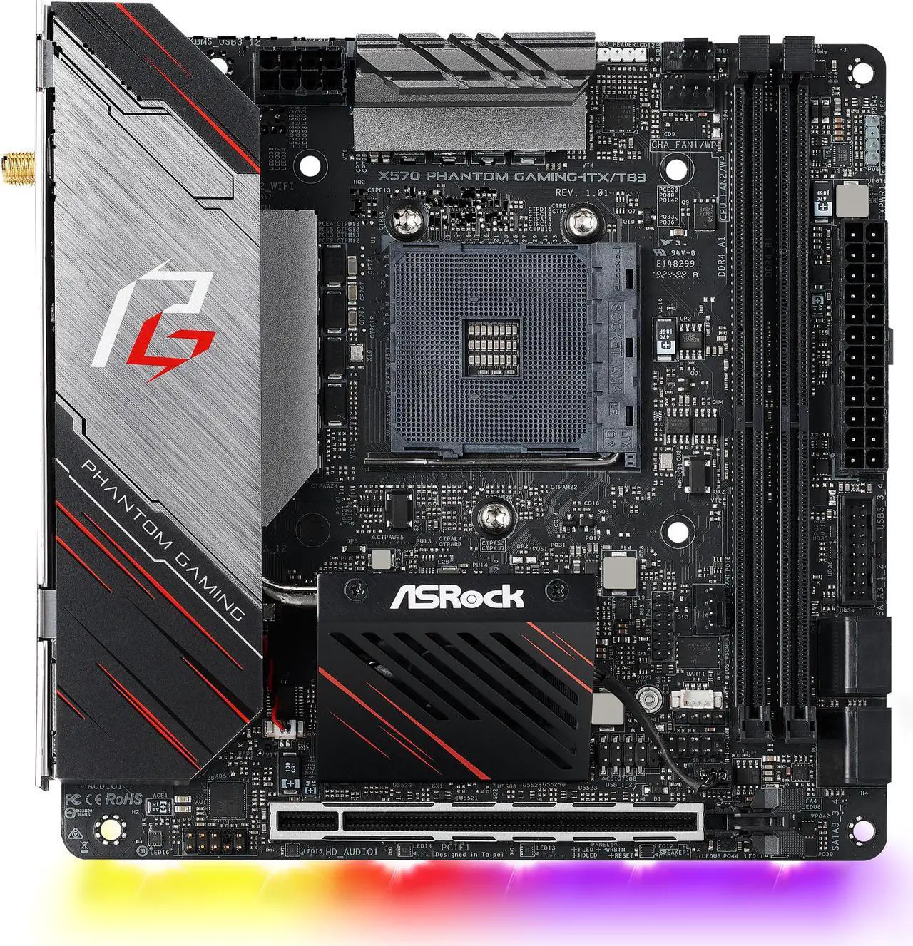 Alt view image 2 of 9 - ASRock X570 PHANTOM GAMING-ITX/TB3 Mini ITX Thunderbolt 3 AMD Motherboard