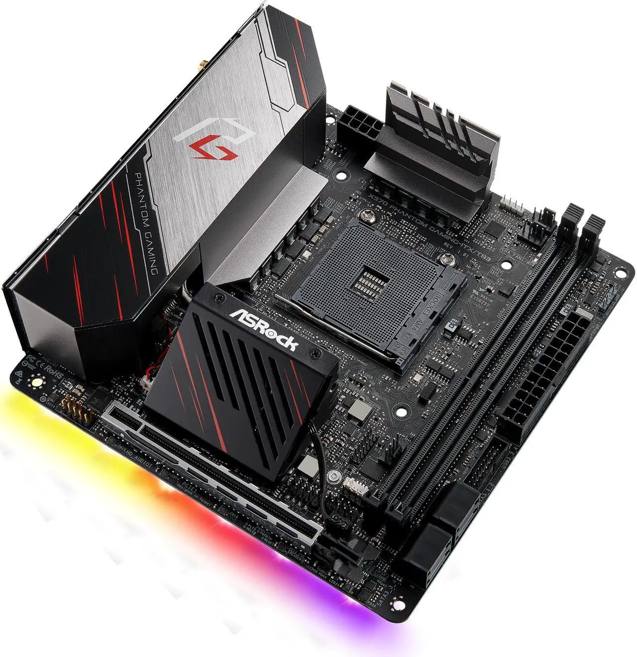 Alt view image 5 of 9 - ASRock X570 PHANTOM GAMING-ITX/TB3 Mini ITX Thunderbolt 3 AMD Motherboard