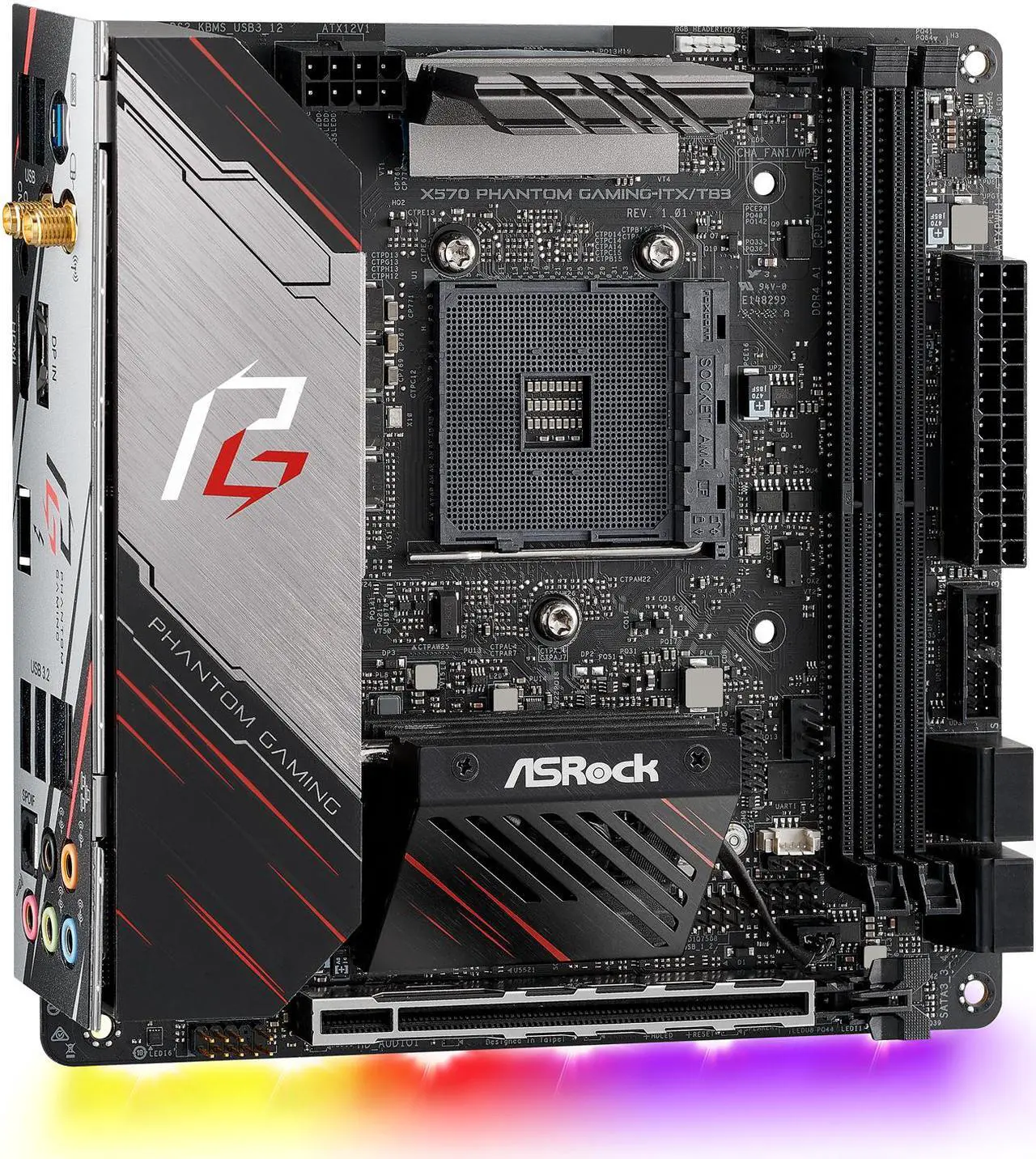Alt view image 4 of 9 - ASRock X570 PHANTOM GAMING-ITX/TB3 Mini ITX Thunderbolt 3 AMD Motherboard