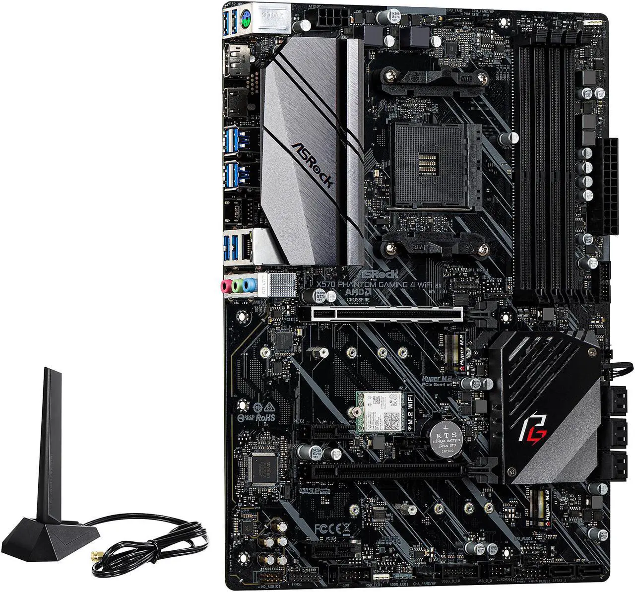 Main image of ASRock X570 PHANTOM GAMING 4 WIFI AX AM4 AMD X570 ATX AMD Motherboard