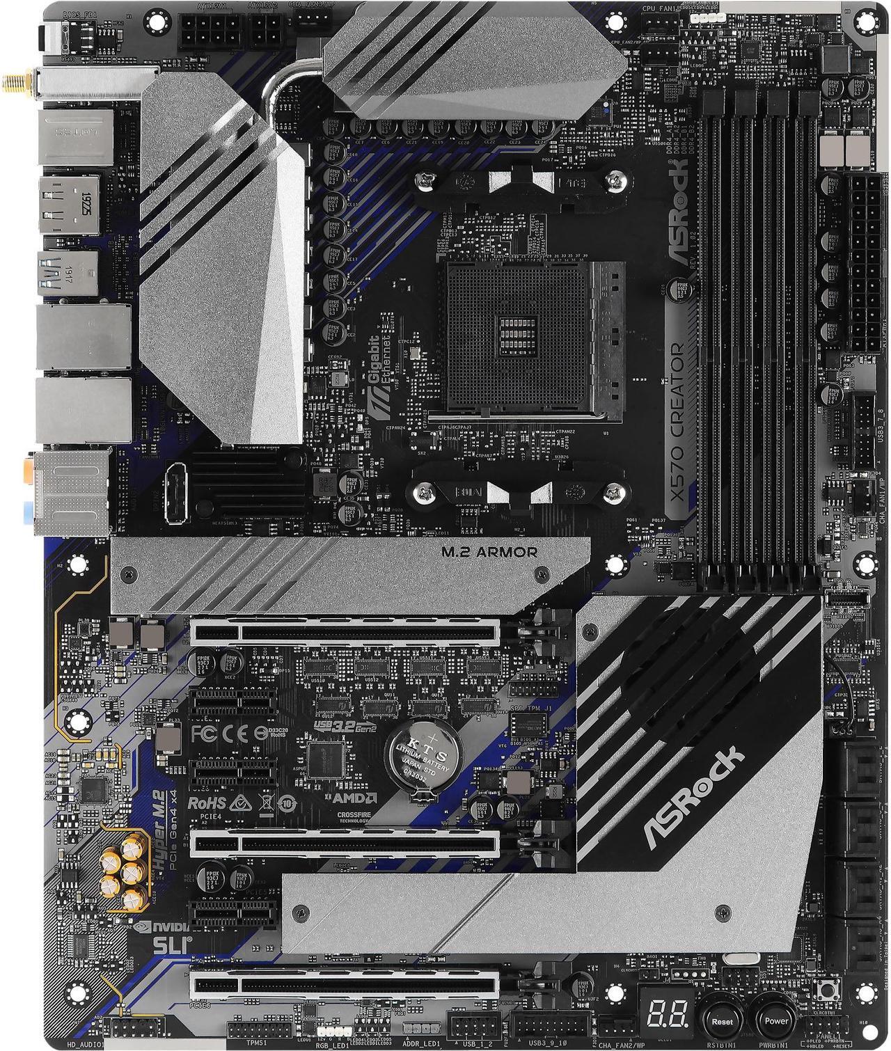 Main image of ASRock X570 CREATOR AM4 AMD X570 SATA 6Gb/s ATX AMD Motherboard