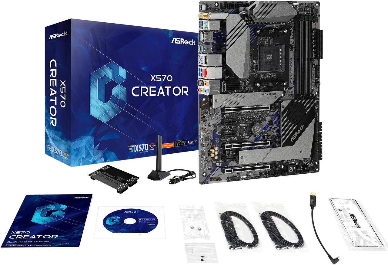 Alt view image 6 of 10 - ASRock X570 CREATOR AM4 AMD X570 SATA 6Gb/s ATX AMD Motherboard
