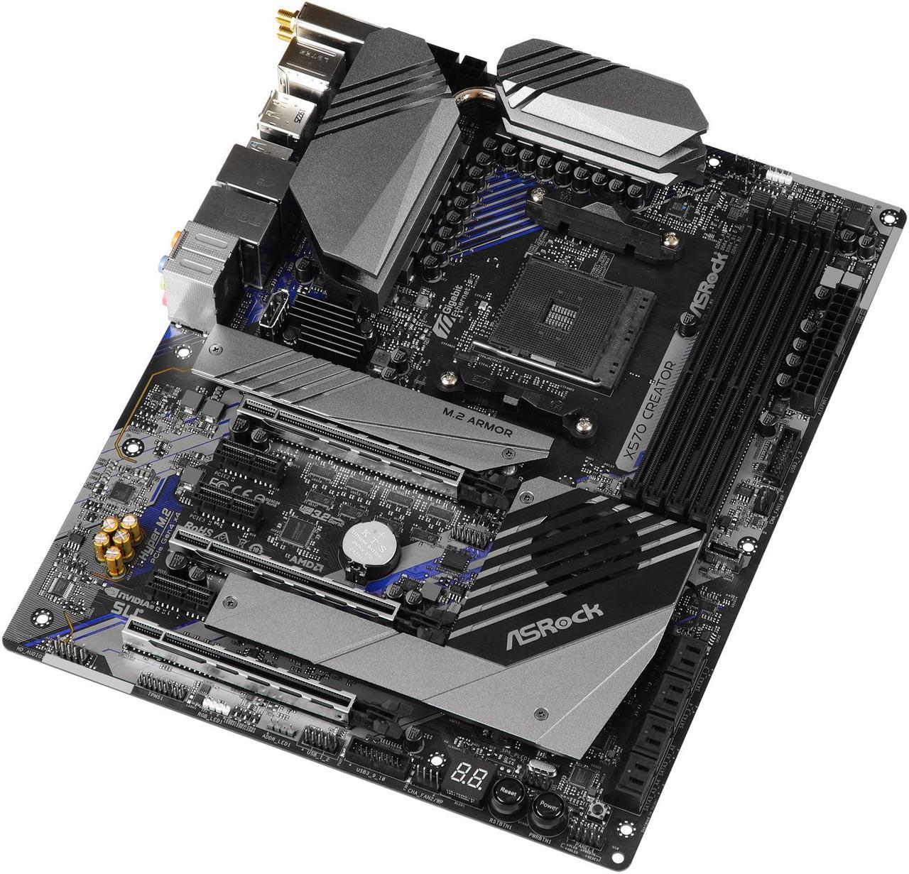 Alt view image 3 of 10 - ASRock X570 CREATOR AM4 AMD X570 SATA 6Gb/s ATX AMD Motherboard
