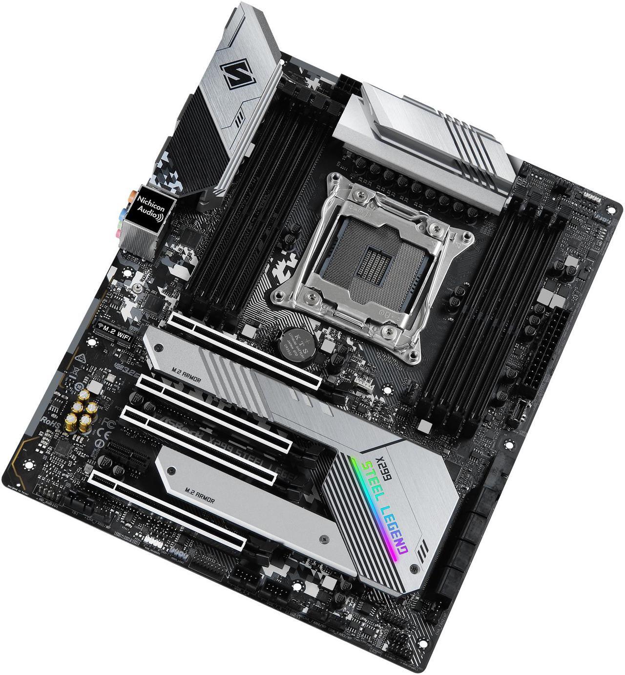 Alt view image 3 of 9 - ASRock X299 STEEL LEGEND LGA 2066 Intel X299 ATX Intel Motherboard