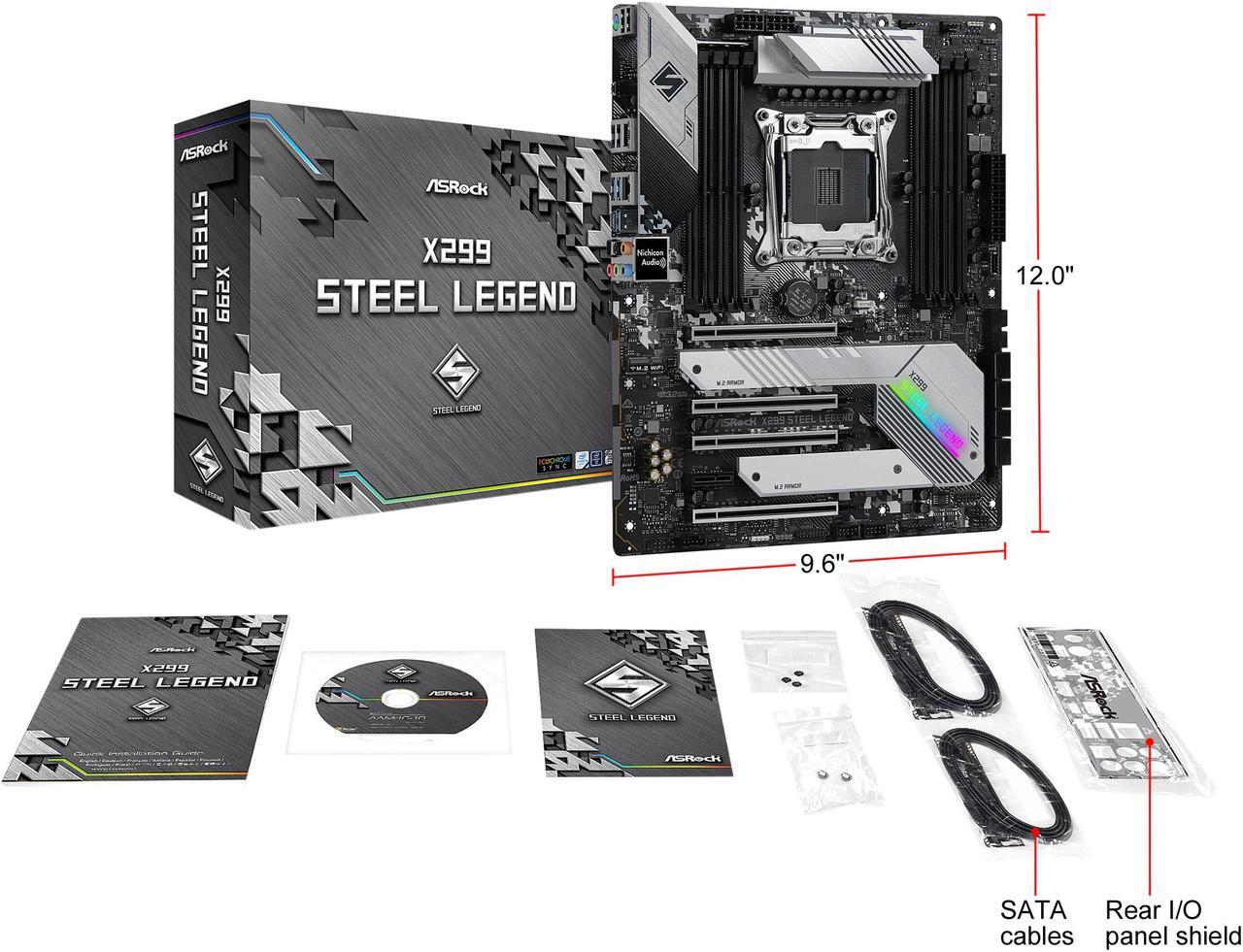 Alt view image 9 of 9 - ASRock X299 STEEL LEGEND LGA 2066 Intel X299 ATX Intel Motherboard