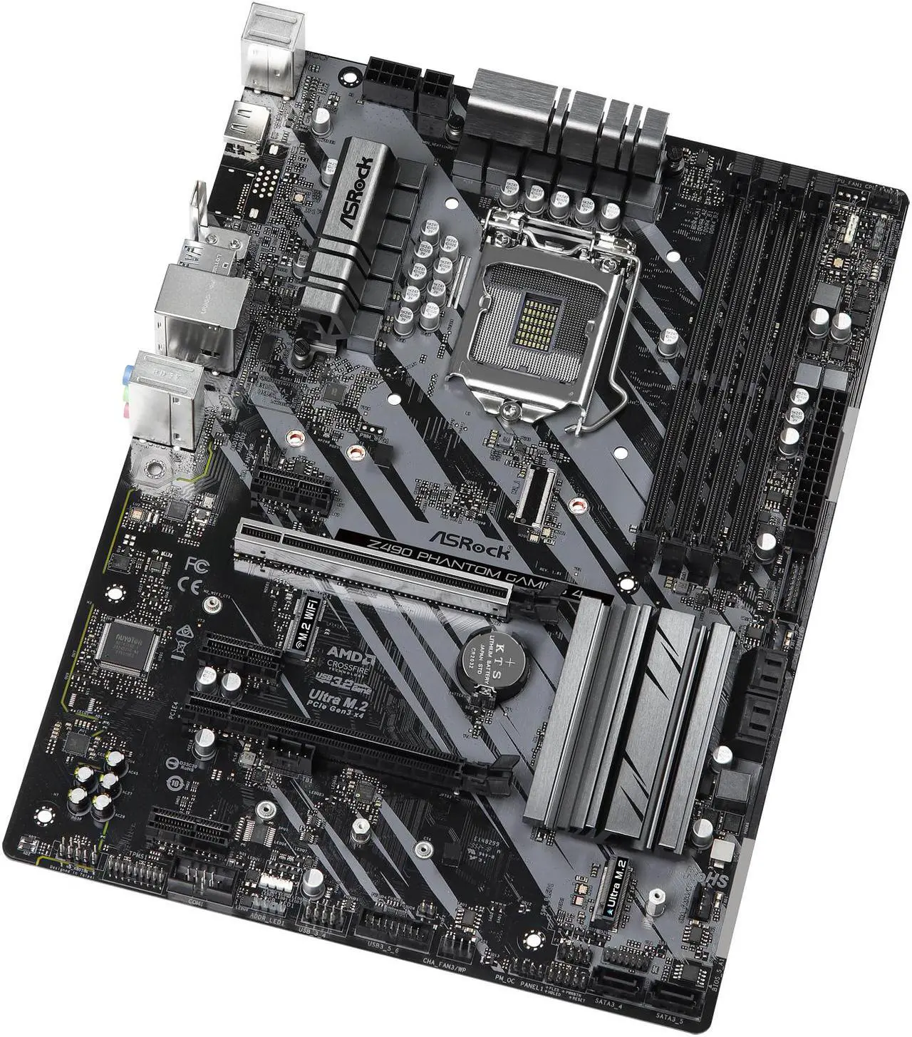 Alt view image 4 of 8 - ASRock Z490 Phantom Gaming 4 LGA 1200 Intel Z490 ATX Intel Motherboard