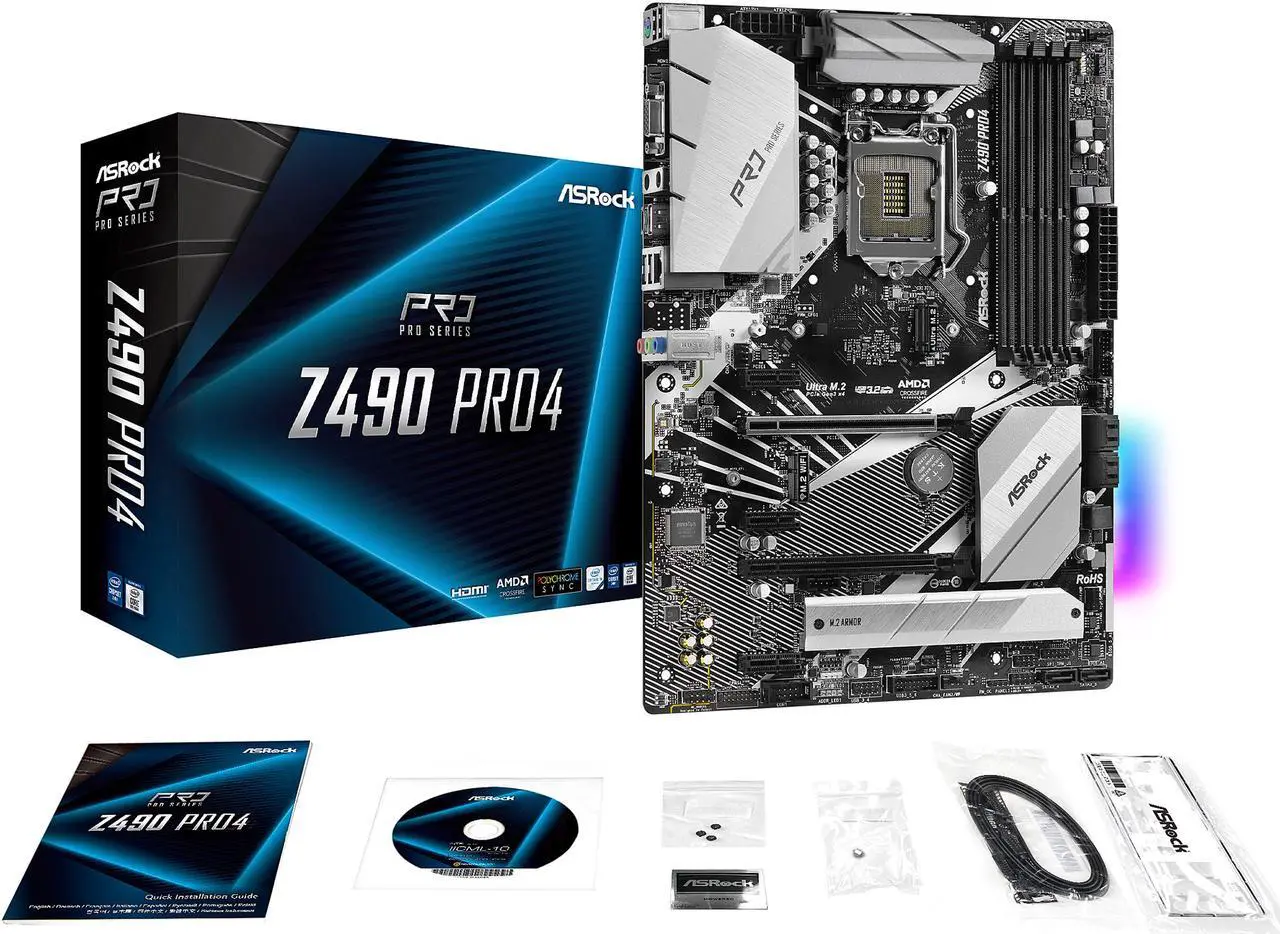 Alt view image 6 of 7 - ASRock Z490 Pro4 LGA 1200 Intel Z490 ATX Intel Motherboard