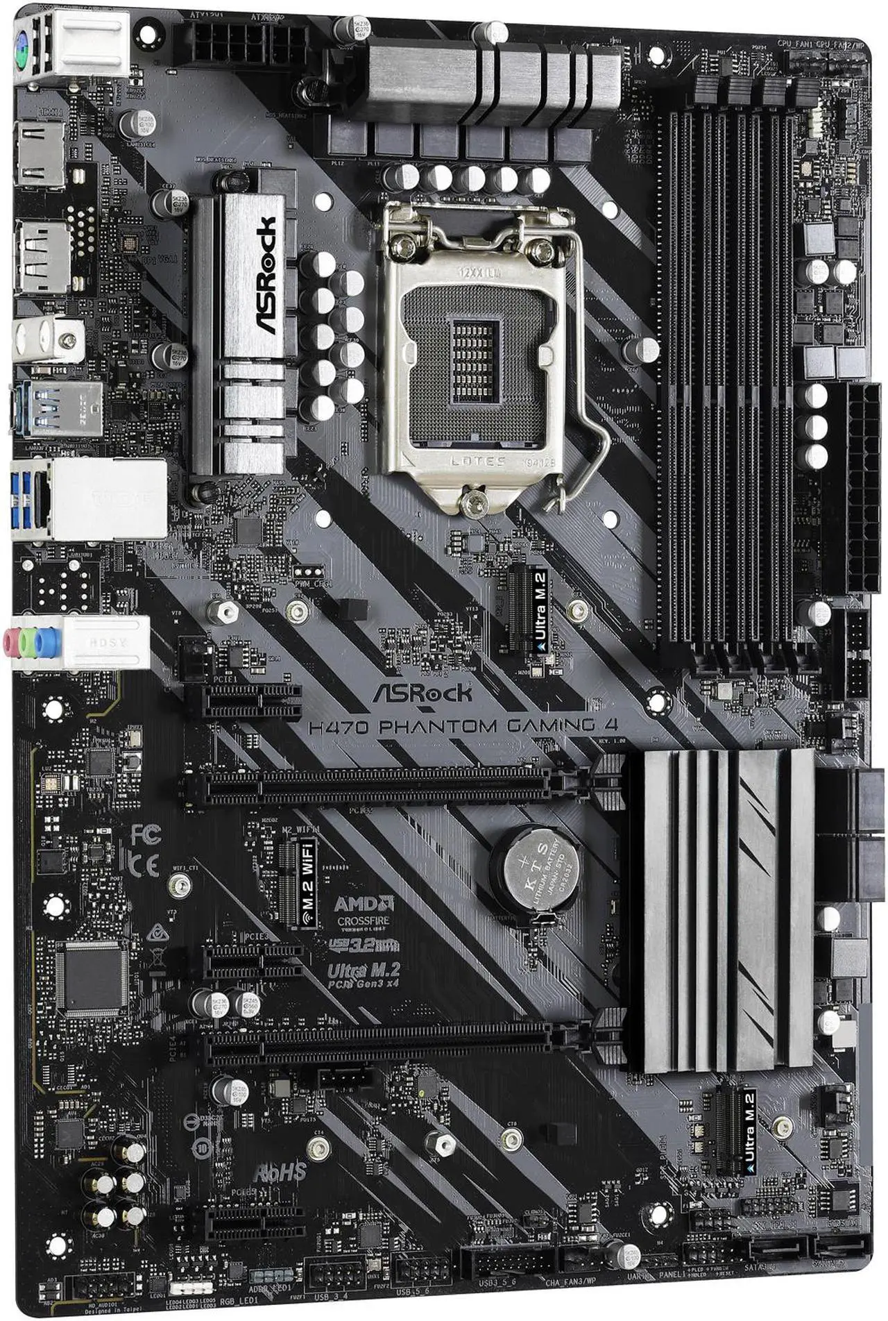 Alt view image 3 of 10 - ASRock H470 Phantom Gaming 4 LGA 1200 Intel H470 ATX Intel Motherboard