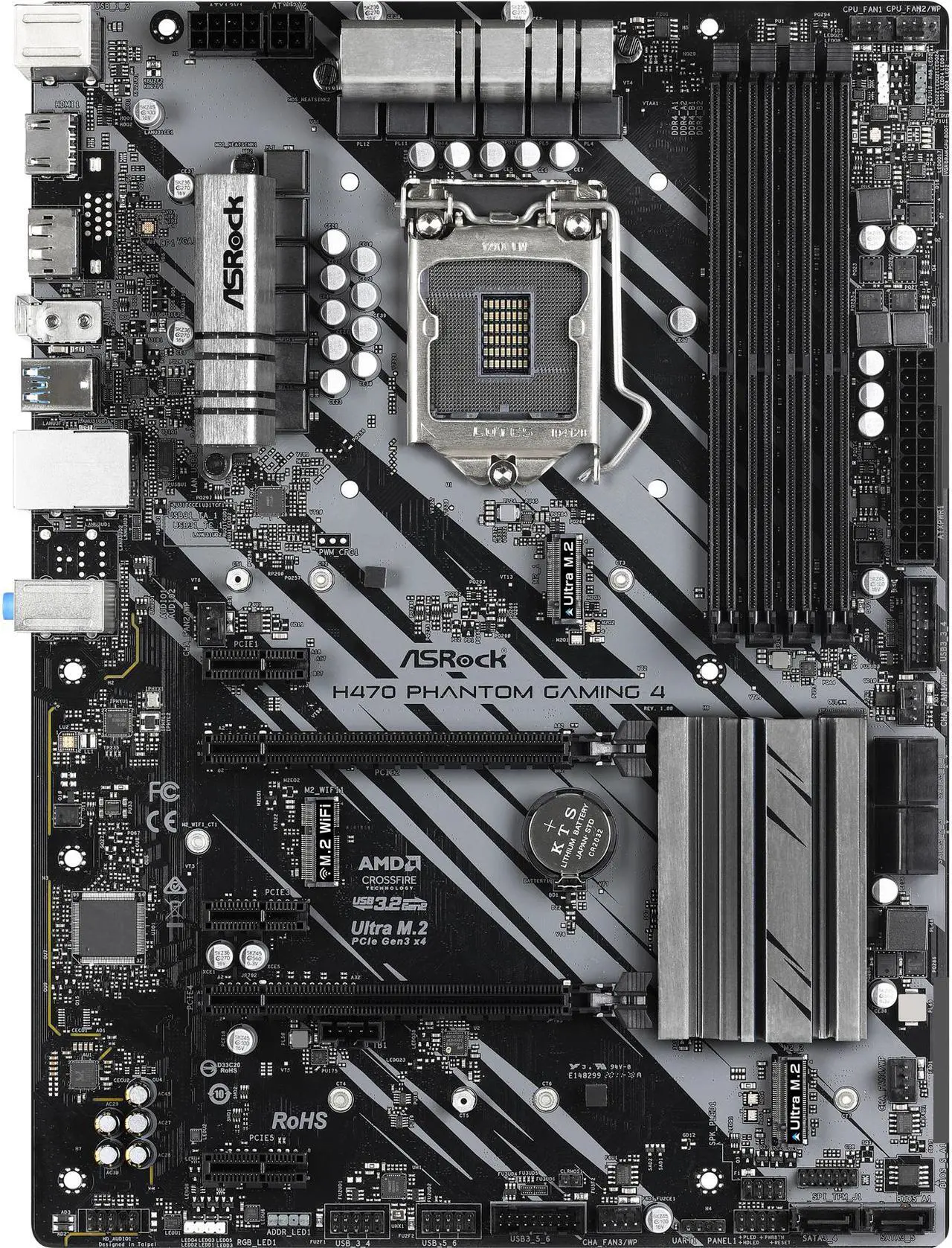 Main image of ASRock H470 Phantom Gaming 4 LGA 1200 Intel H470 ATX Intel Motherboard