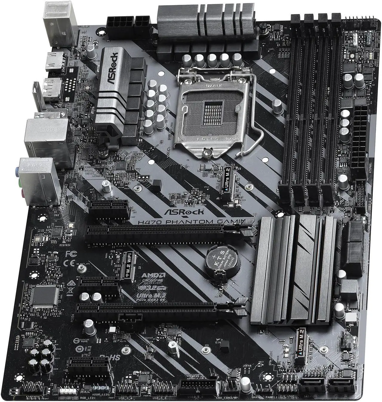 Alt view image 4 of 10 - ASRock H470 Phantom Gaming 4 LGA 1200 Intel H470 ATX Intel Motherboard