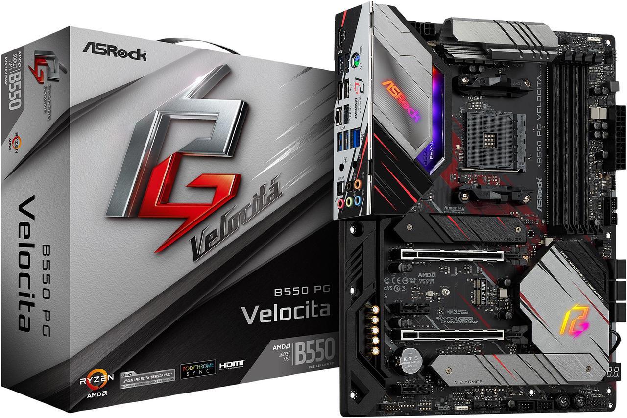 ASRock Phantom Gaming B550 PG VELOCITA AM4 AMD B550 SATA 6Gb/s ATX AMD Motherboard