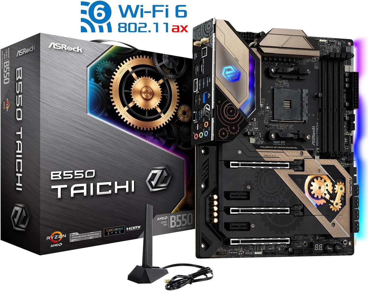 Alt view image 10 of 10 - ASRock B550 TAICHI AM4 AMD B550 ATX AMD Motherboard