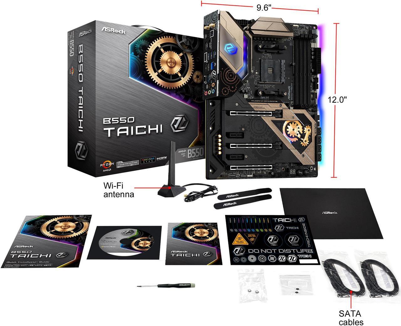 Alt view image 9 of 10 - ASRock B550 TAICHI AM4 AMD B550 ATX AMD Motherboard