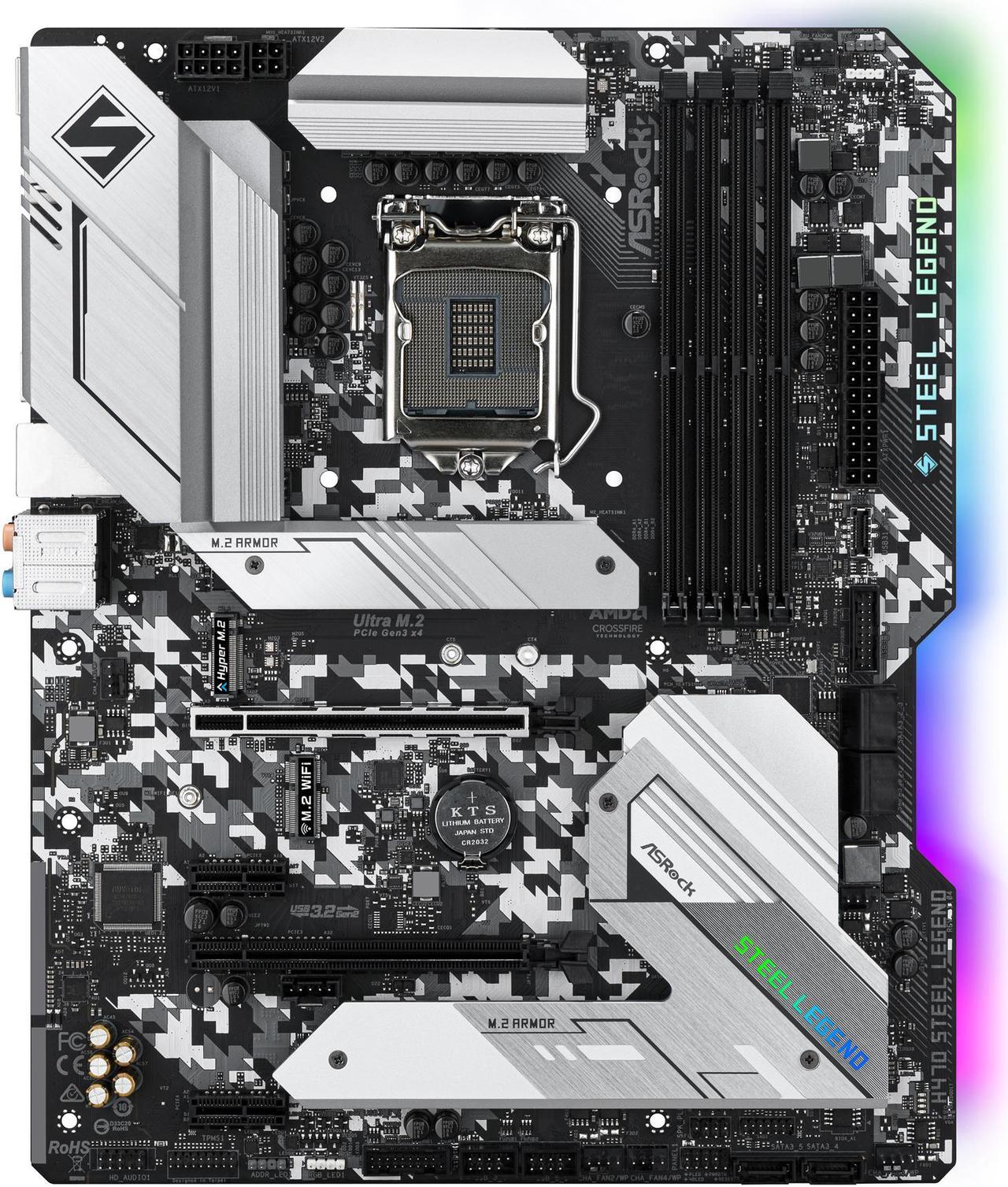 ASRock H470 STEEL LEGEND LGA 1200 Intel H470 SATA 6Gb/s ATX Intel Motherboard