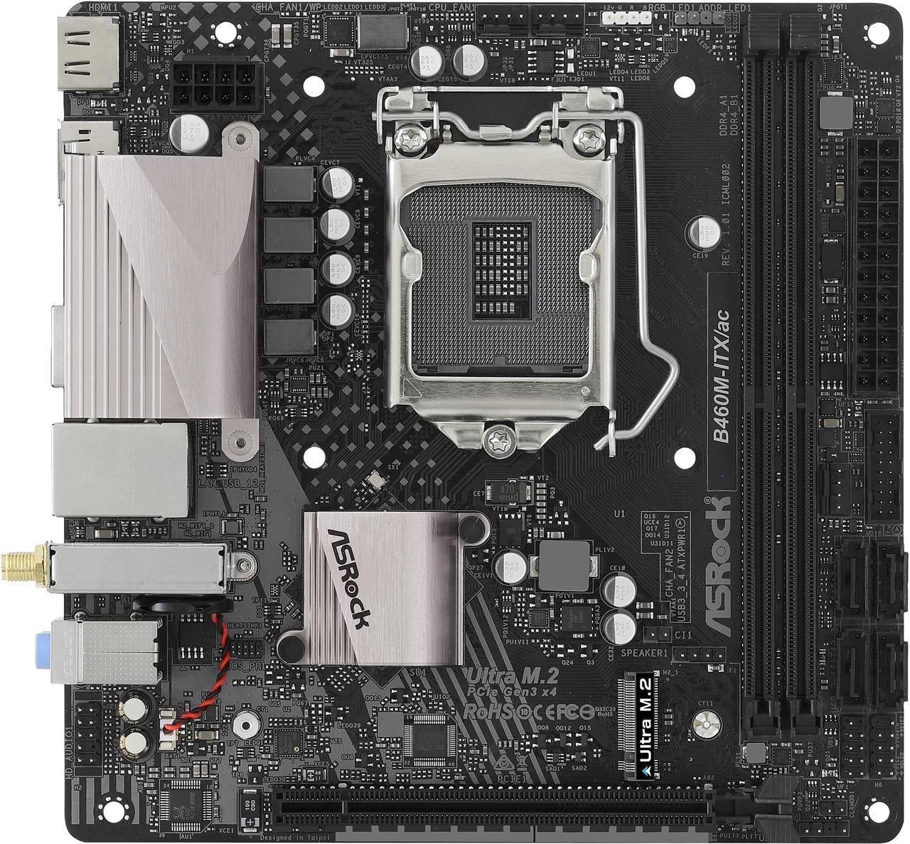 ASRock B460M-ITX/AC LGA 1200 Intel B460 SATA 6Gb/s Mini ITX Intel Motherboard