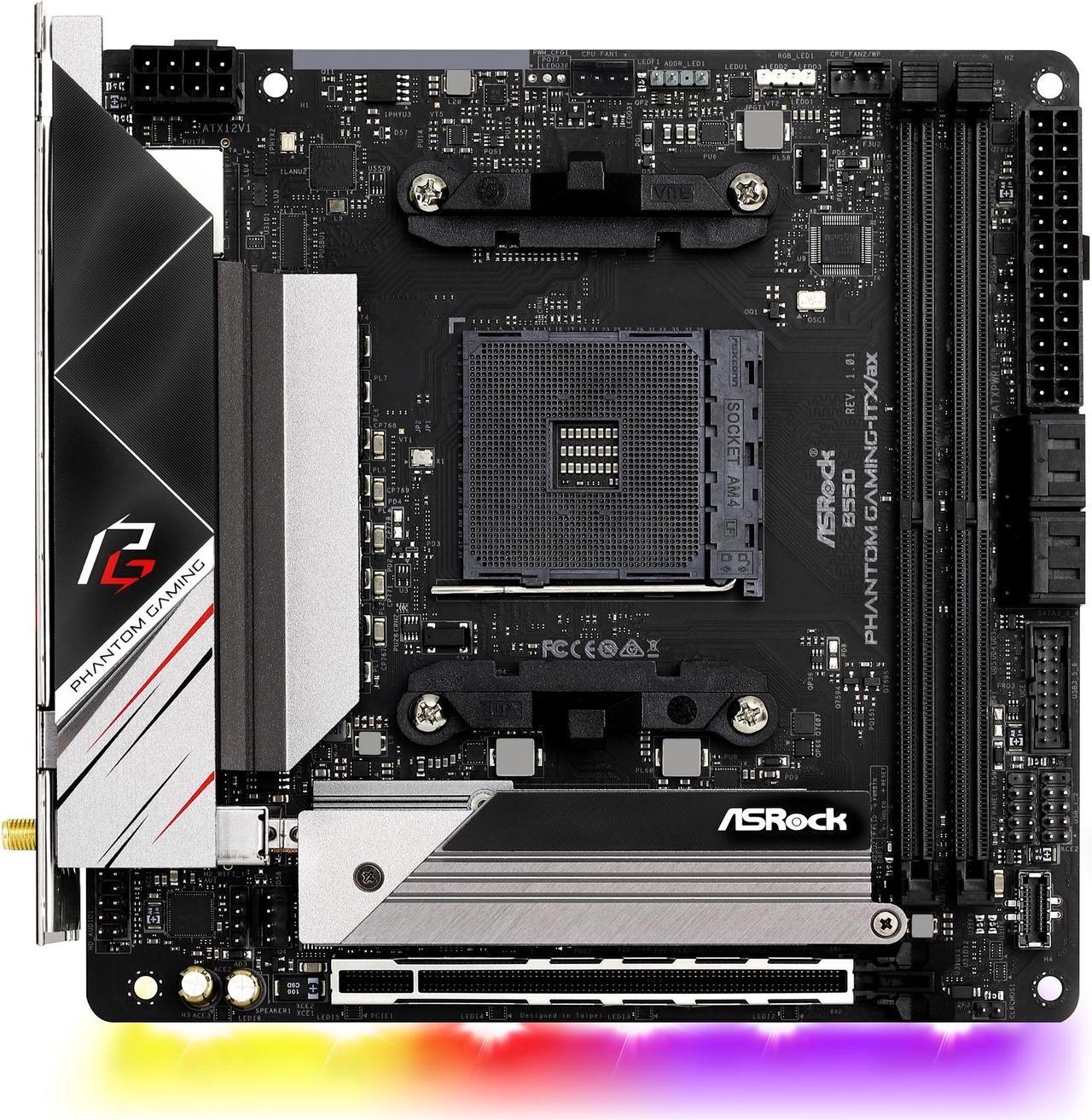 ASRock B550 Phantom Gaming-ITX/ax AM4 AMD B550 SATA 6Gb/s Mini ITX AMD Motherboard