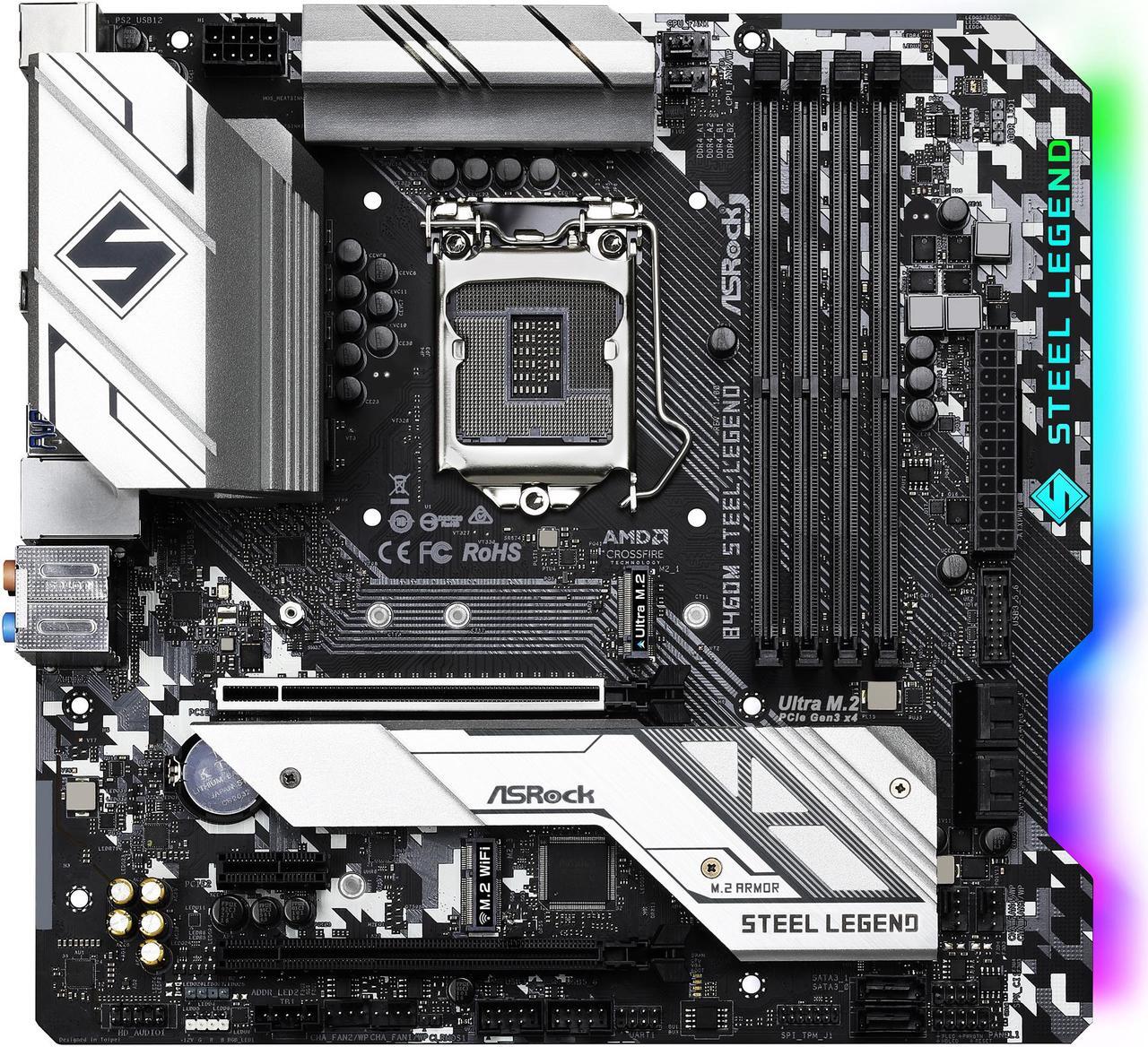 Main image of ASRock B460M STEEL LEGEND LGA 1200 Intel B460 Micro ATX Intel Motherboard