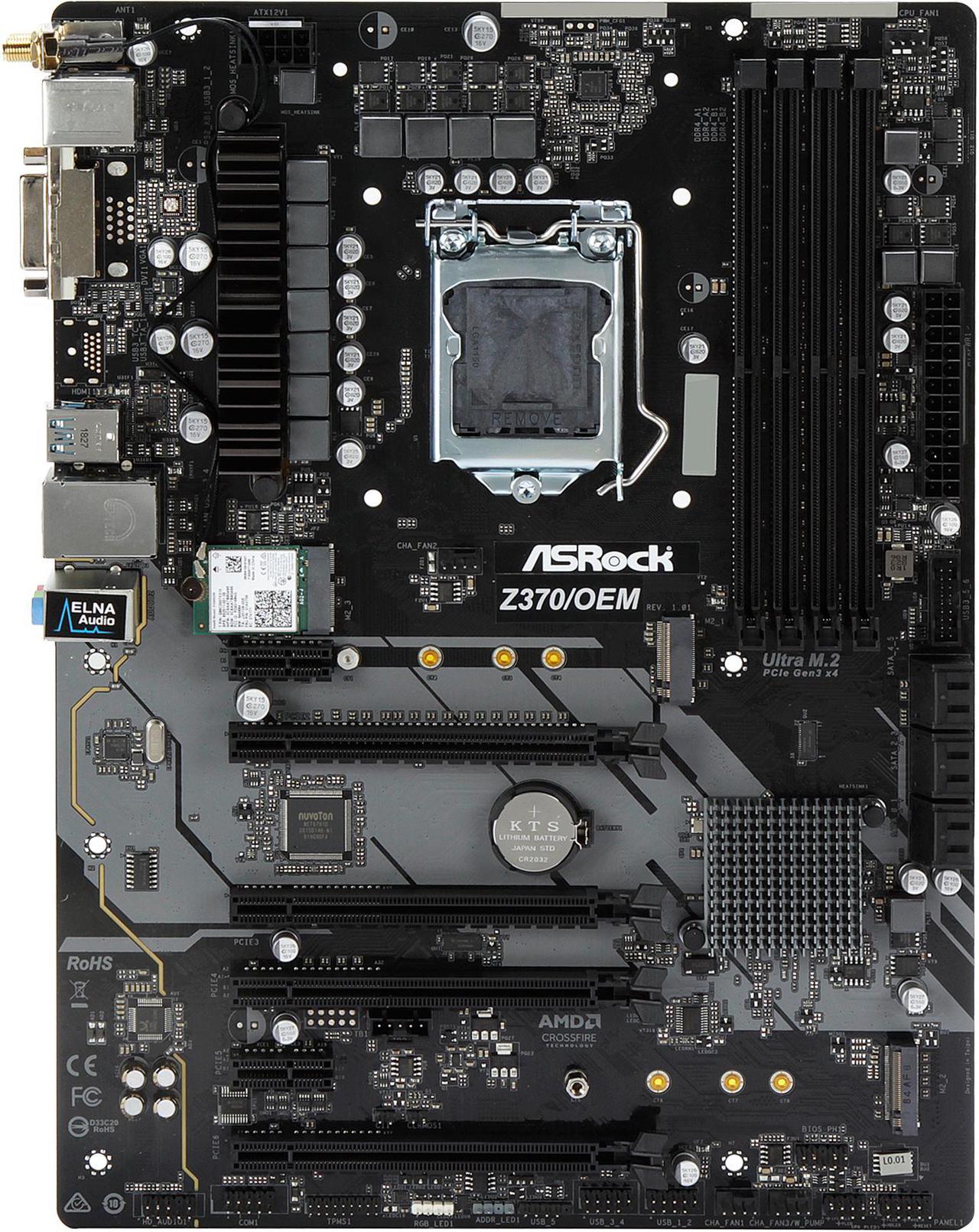 ASRock Z370/OEM LGA 1151 (300 Series) ATX Intel Motherboard, w/o M.2 Screws