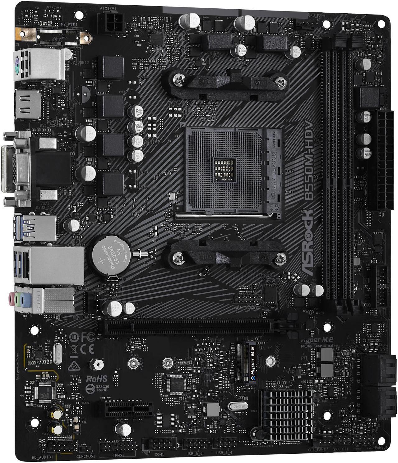 ASRock B550M-HDV AM4 AMD B550 SATA 6Gb/s Micro ATX AMD Motherboard