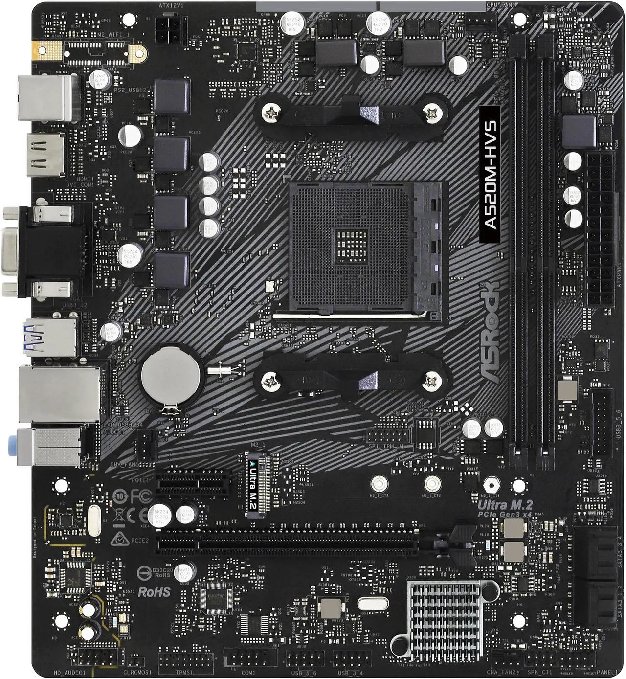 Main image of ASRock A520M-HVS AM4 AMD A520 SATA 6Gb/s Micro ATX AMD Motherboard