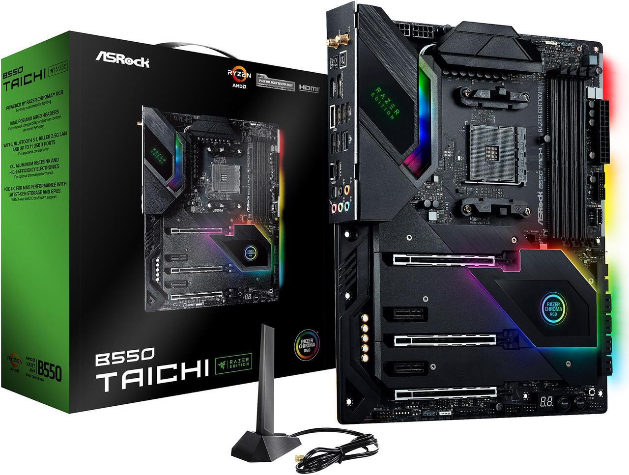 Alt view image 8 of 8 - ASRock B550 TAICHI RAZER Edition AM4 AMD B550 ATX AMD Motherboard