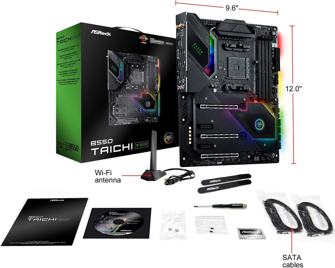 Alt view image 7 of 8 - ASRock B550 TAICHI RAZER Edition AM4 AMD B550 ATX AMD Motherboard