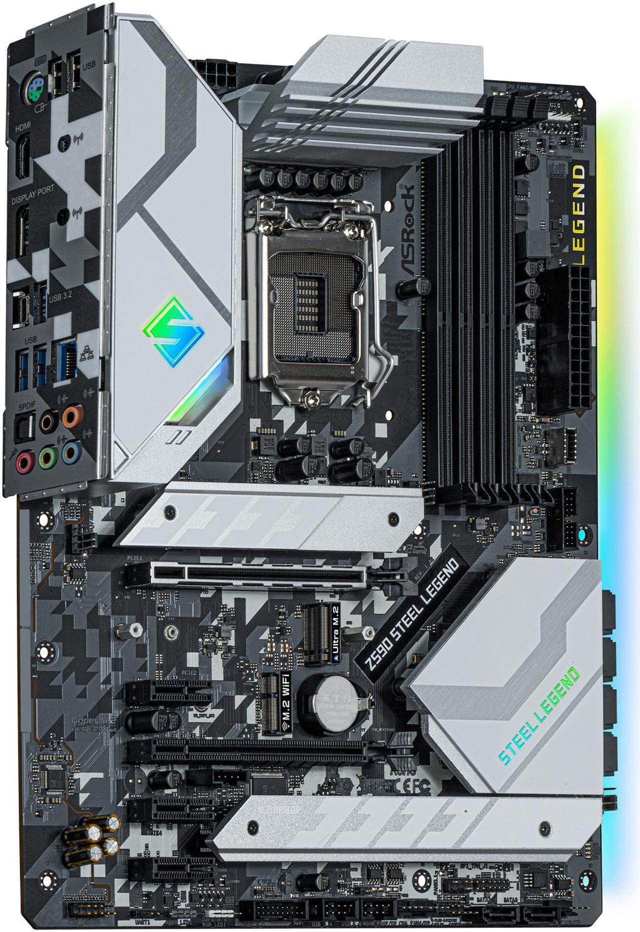 Alt view image 4 of 8 - ASRock Z590 STEEL LEGEND LGA 1200 Intel Z590 ATX Intel Motherboard