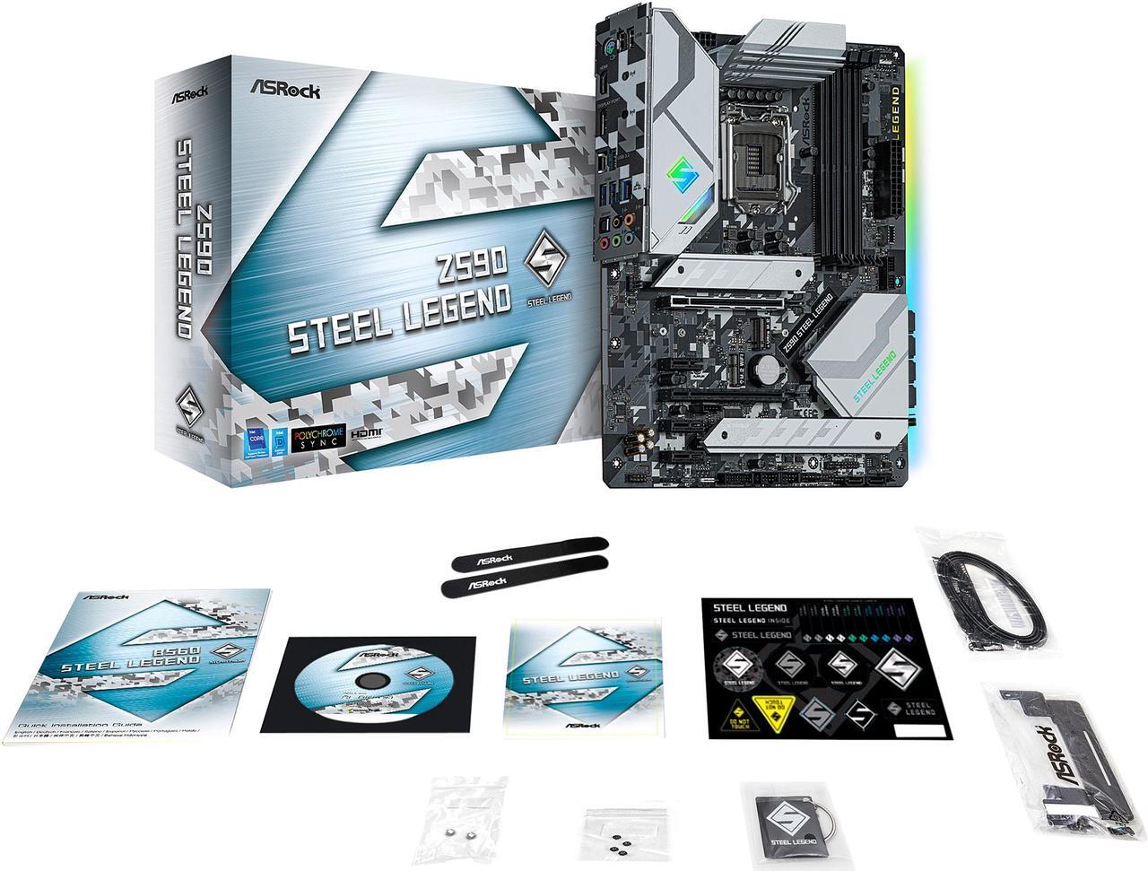 Alt view image 7 of 8 - ASRock Z590 STEEL LEGEND LGA 1200 Intel Z590 ATX Intel Motherboard