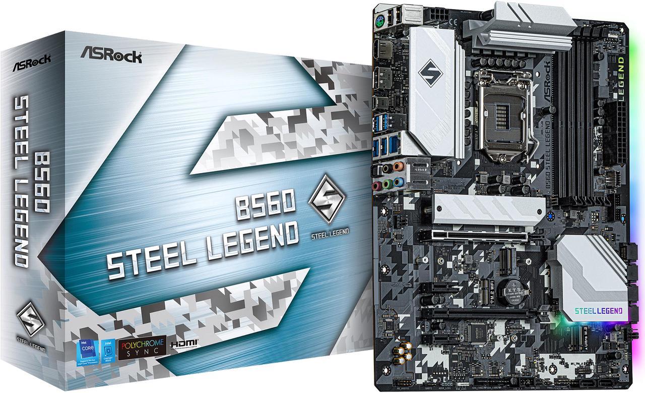 ASRock B560 Steel Legend LGA 1200 Intel B560 SATA 6Gb/s ATX Intel Motherboard