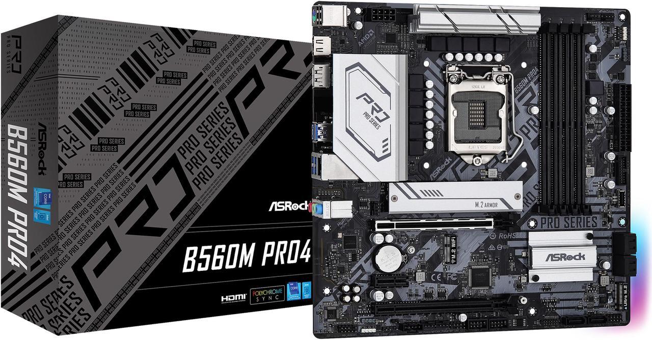 ASRock B560M PRO4 LGA 1200 Intel B560 SATA 6Gb/s Micro ATX Intel Motherboard