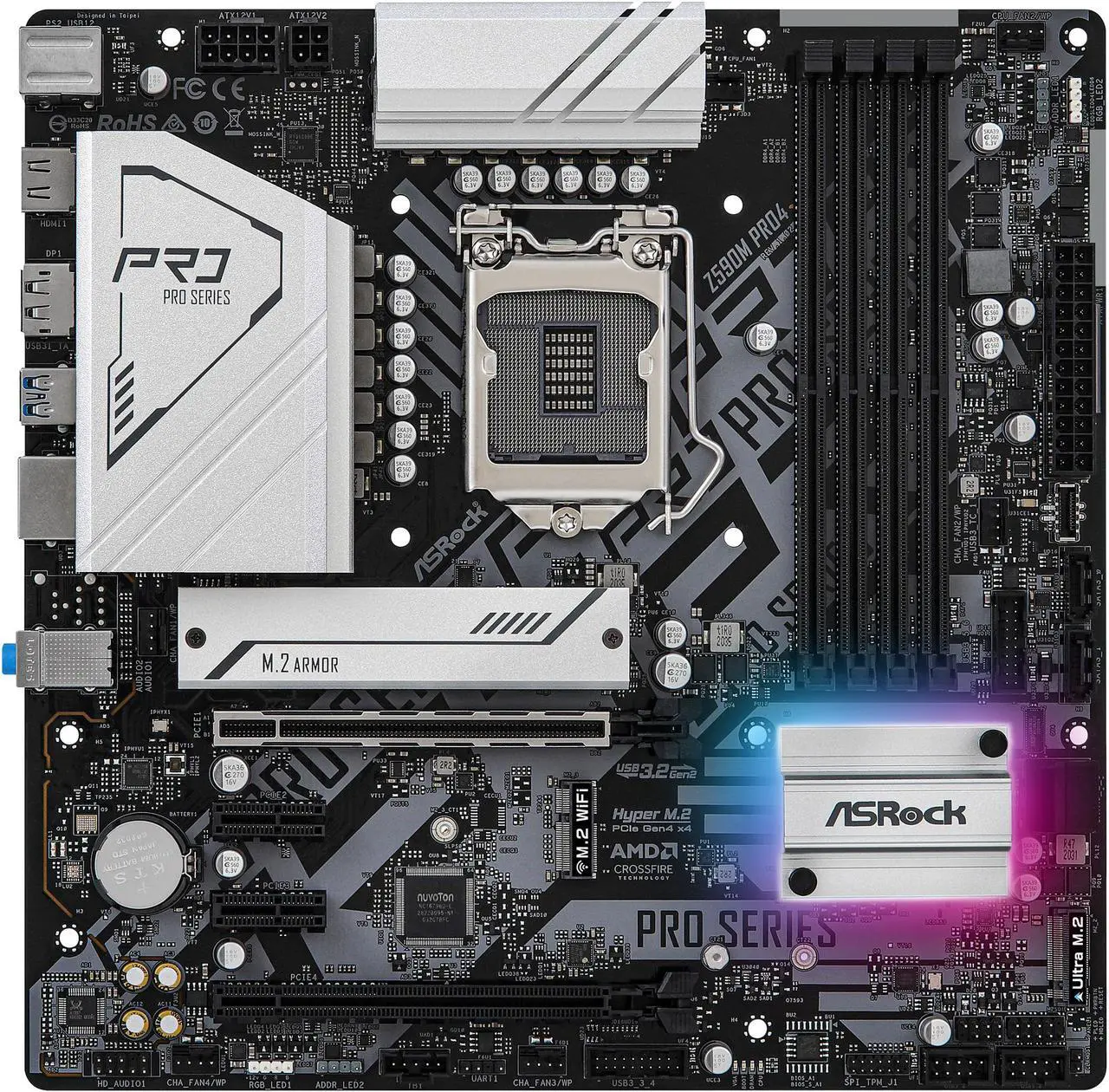 Main image of ASRock Z590M PRO4 LGA 1200 Intel Z590 Micro ATX Intel Motherboard