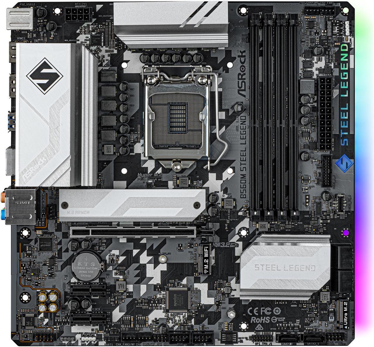 ASRock B560M STEEL LEGEND LGA 1200 Intel B560 SATA 6Gb/s Micro ATX Intel Motherboard