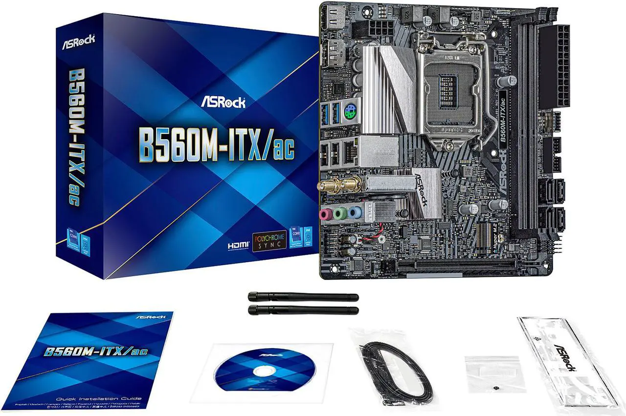 Alt view image 7 of 10 - ASRock B560M-ITX/AC LGA 1200 Intel B560 Mini ITX Intel Motherboard