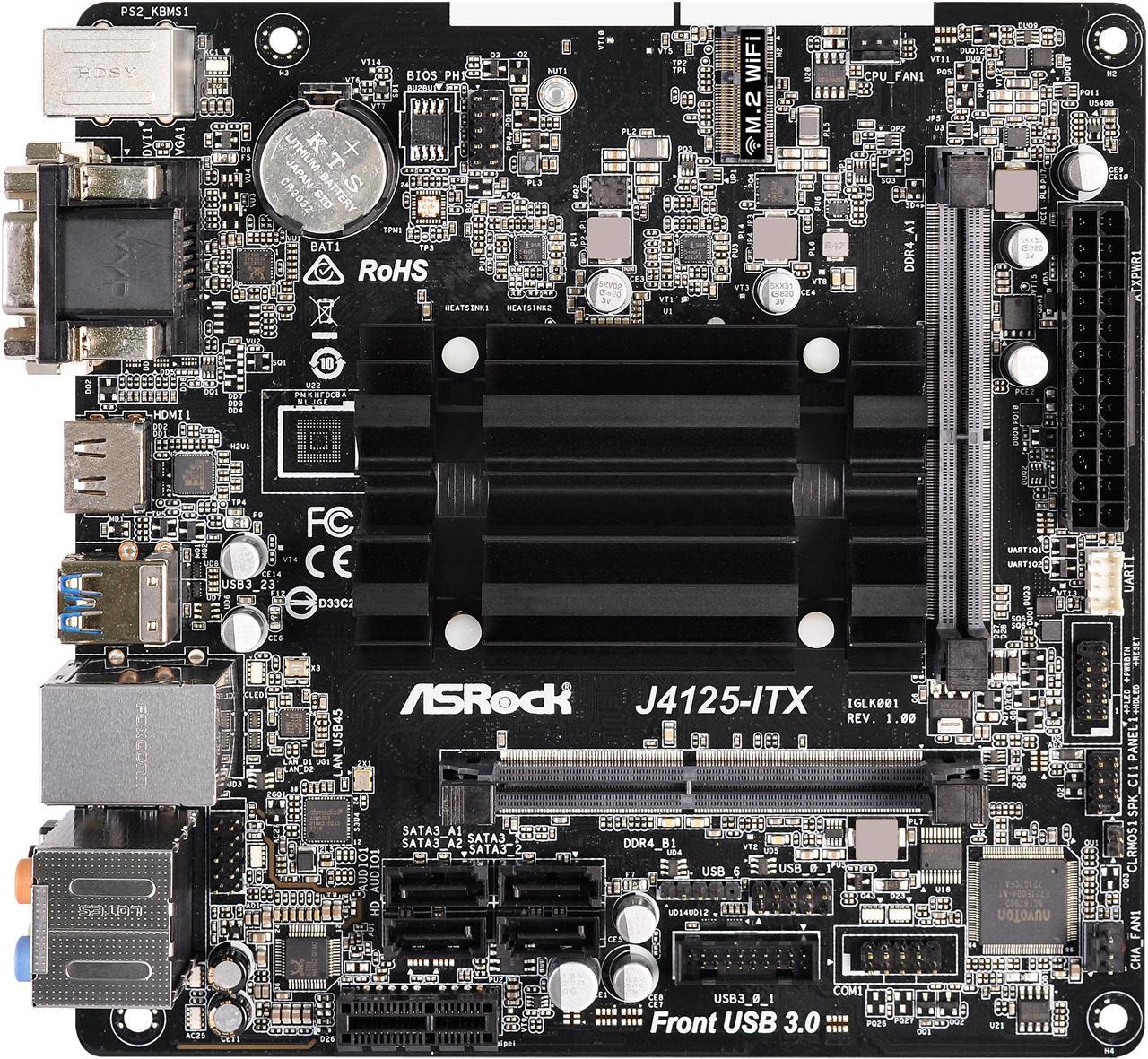 ASRock J4125-ITX Intel Celeron Quad-Core Processor J4125 (up to 2.7 GHz) Mini ITX Motherboard / CPU / VGA Combo