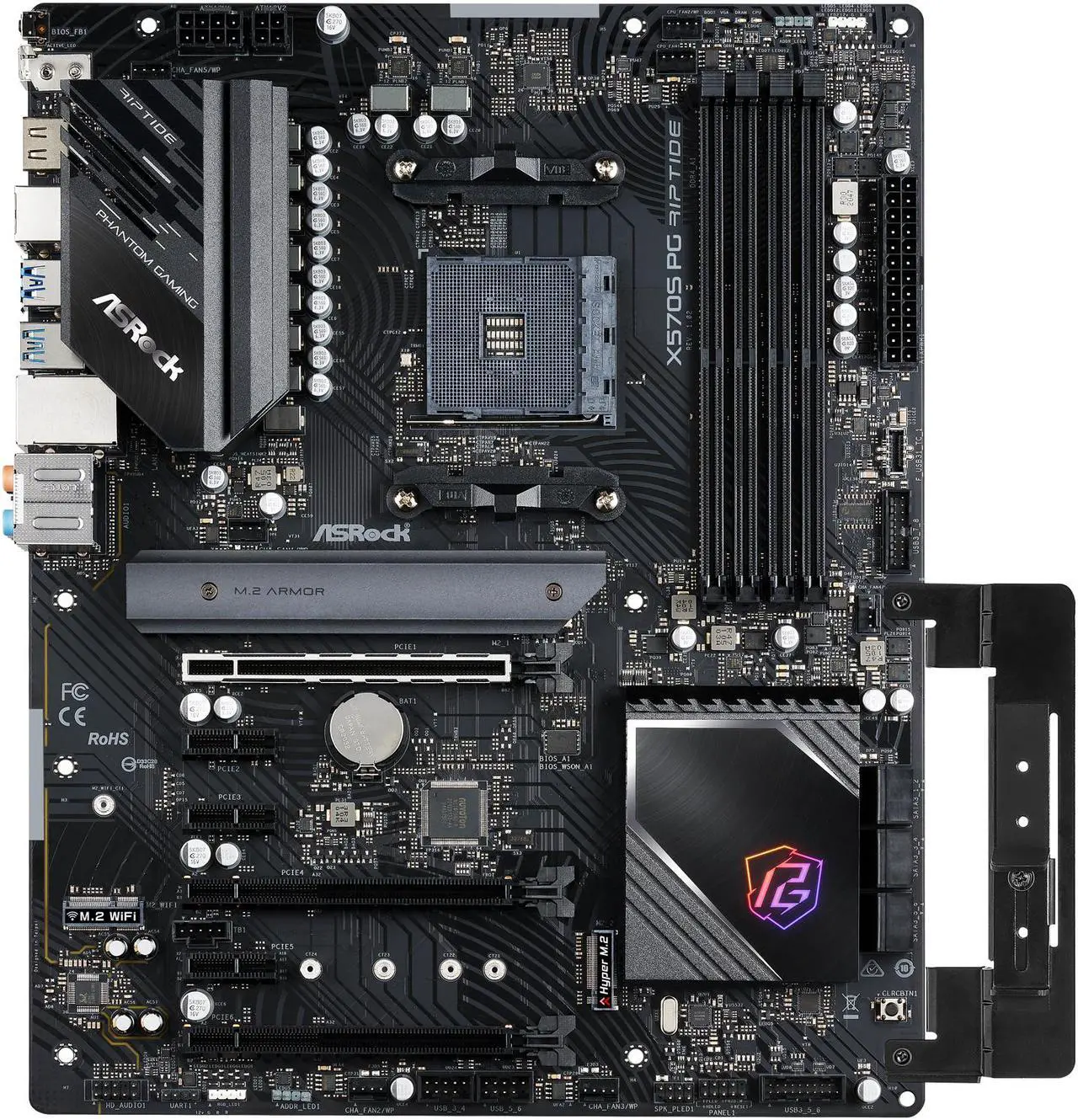 Alt view image 3 of 12 - ASRock X570S PG RIPTIDE AM4 AMD X570 ATX AMD Motherboard