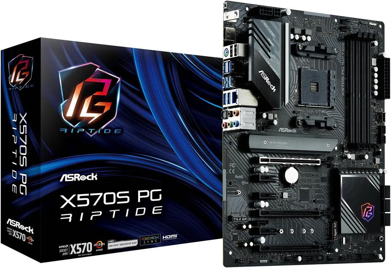 Alt view image 12 of 12 - ASRock X570S PG RIPTIDE AM4 AMD X570 ATX AMD Motherboard